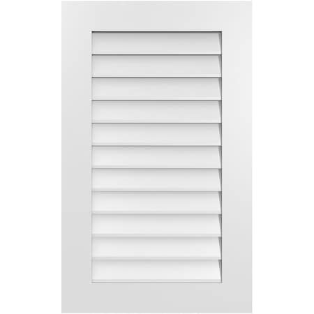 Ekena Millwork Vertical Surface Mount PVC Gable Vent: Non-Functional, w/ 3-1/2"W x 1"P Standard Frame, 22"W x 36"H GVPVE22X3601SN